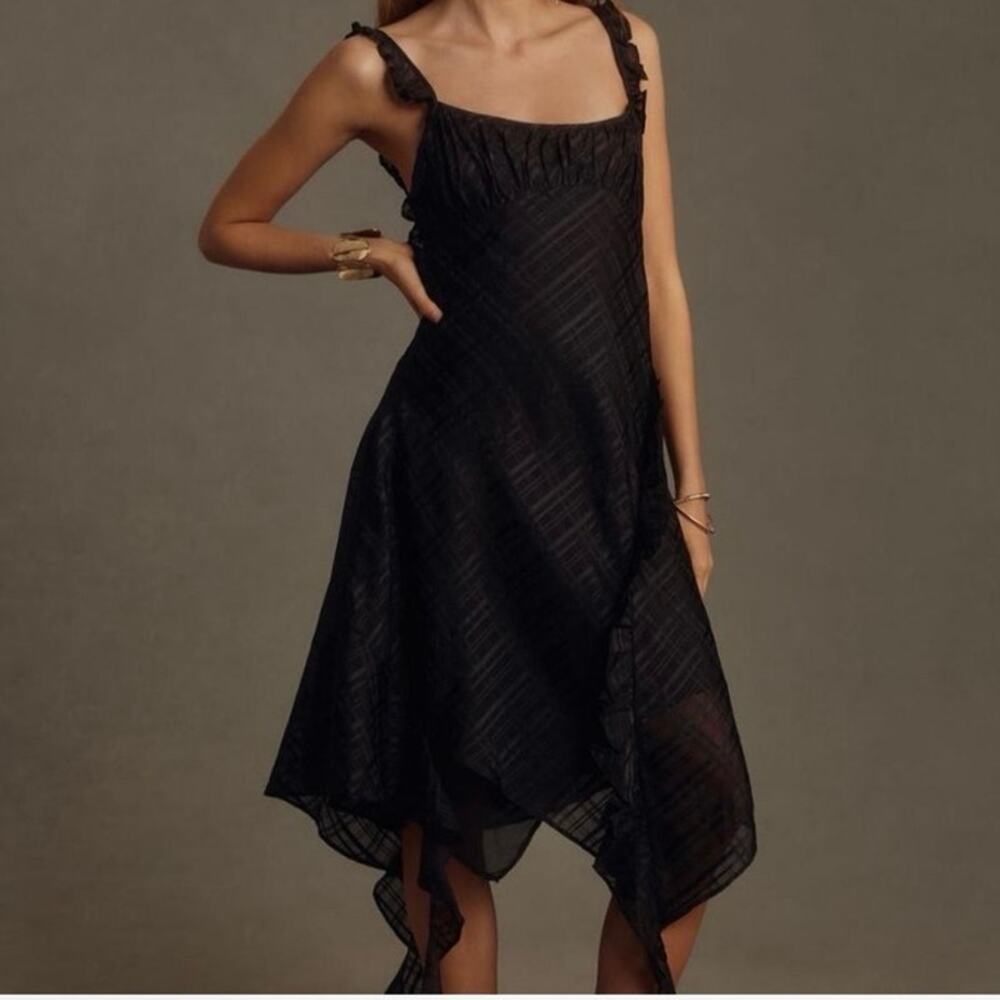 Anthropologie Tendril Midi Slip Dress Size Medium Whimsigoth Wedding Fairy